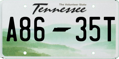 TN license plate A8635T