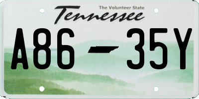 TN license plate A8635Y