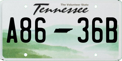 TN license plate A8636B