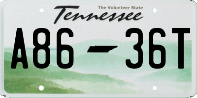 TN license plate A8636T