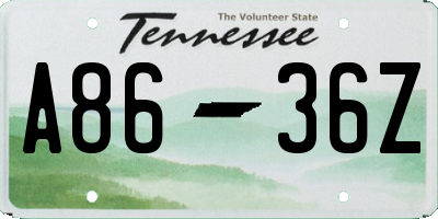 TN license plate A8636Z
