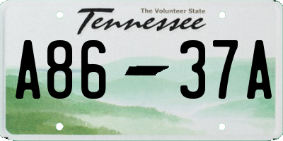 TN license plate A8637A