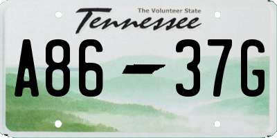 TN license plate A8637G
