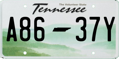 TN license plate A8637Y
