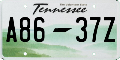 TN license plate A8637Z