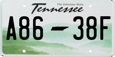 TN license plate A8638F
