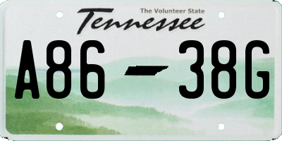 TN license plate A8638G