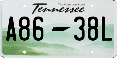 TN license plate A8638L