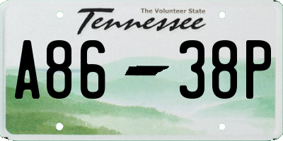 TN license plate A8638P