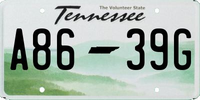 TN license plate A8639G