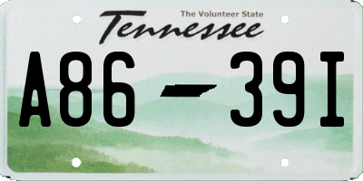 TN license plate A8639I