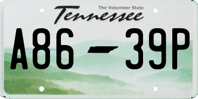 TN license plate A8639P