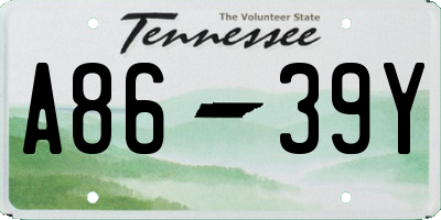 TN license plate A8639Y