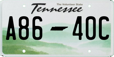 TN license plate A8640C