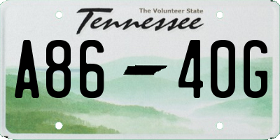 TN license plate A8640G