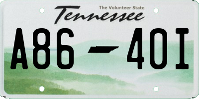 TN license plate A8640I