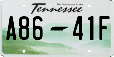 TN license plate A8641F