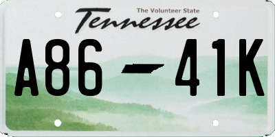 TN license plate A8641K