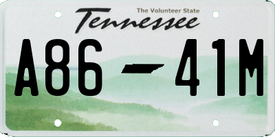 TN license plate A8641M