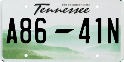 TN license plate A8641N
