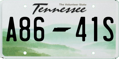 TN license plate A8641S