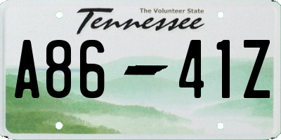 TN license plate A8641Z