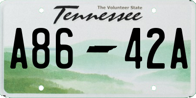TN license plate A8642A