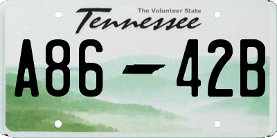 TN license plate A8642B