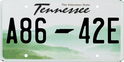 TN license plate A8642E