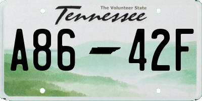 TN license plate A8642F
