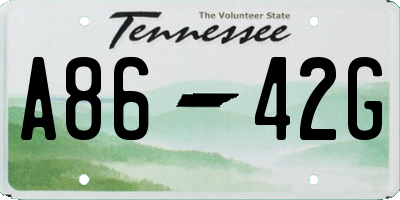 TN license plate A8642G