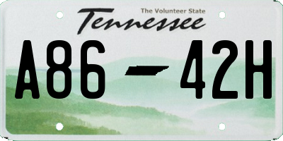 TN license plate A8642H