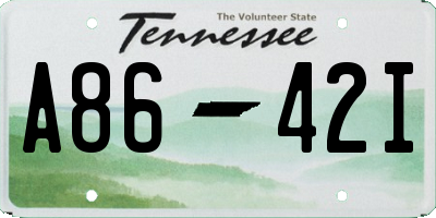 TN license plate A8642I