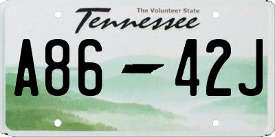TN license plate A8642J
