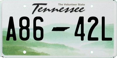TN license plate A8642L