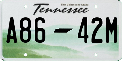 TN license plate A8642M