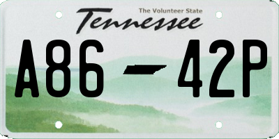 TN license plate A8642P