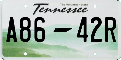 TN license plate A8642R