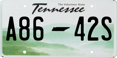 TN license plate A8642S