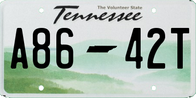 TN license plate A8642T
