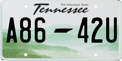 TN license plate A8642U