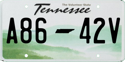 TN license plate A8642V