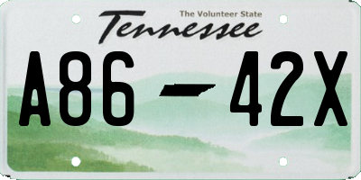 TN license plate A8642X