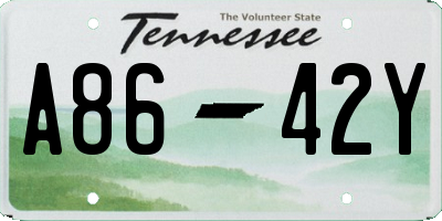 TN license plate A8642Y