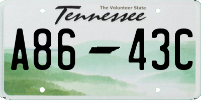 TN license plate A8643C