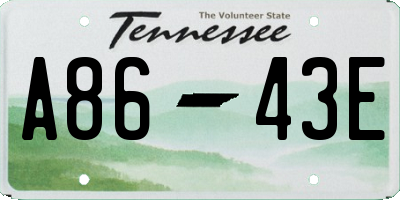 TN license plate A8643E