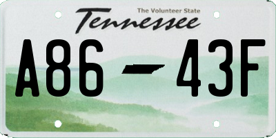 TN license plate A8643F