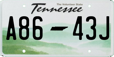 TN license plate A8643J