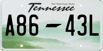 TN license plate A8643L