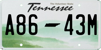 TN license plate A8643M